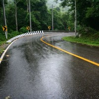 Motorcycle Wet road
